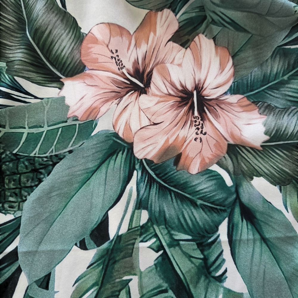 Plus Size Women's Tropical Print Tie Batwing Sleeve Dress Size 2XL - Picture 3 of 13